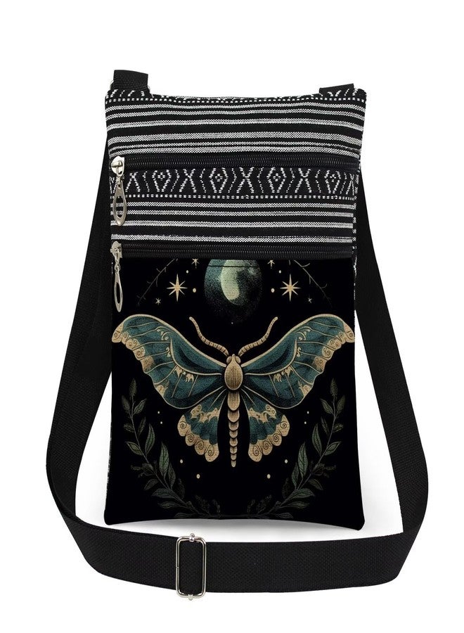 XiaoGalaee Night Sky Moth Crossbody Bag Moon Moth Adjustable Shoulder Strap Messenger Bag Birthday Gift for Friend Insect Lover Christmas​​ Gift for Her - Image 1
