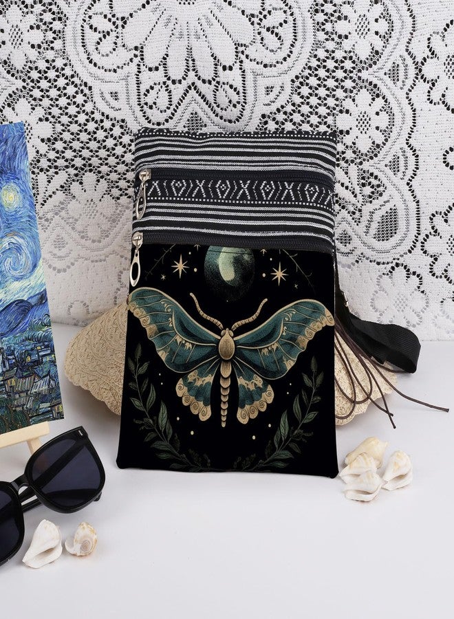 XiaoGalaee Night Sky Moth Crossbody Bag Moon Moth Adjustable Shoulder Strap Messenger Bag Birthday Gift for Friend Insect Lover Christmas​​ Gift for Her - Image 3