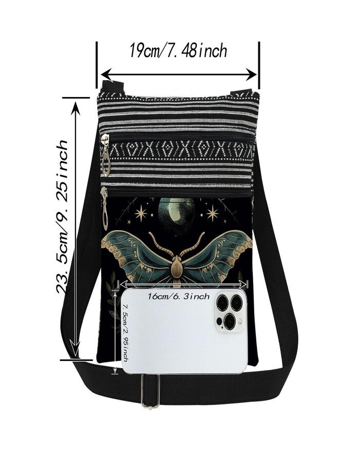 XiaoGalaee Night Sky Moth Crossbody Bag Moon Moth Adjustable Shoulder Strap Messenger Bag Birthday Gift for Friend Insect Lover Christmas​​ Gift for Her - Image 4