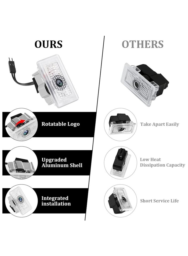 Car Door Lights Logo Projector Lights for Tesla, Ultra-Bright LED 3D Laser Ghost Shadow Light, Never Fade Welcome Step Courtesy Lights for Model 3 Y S X Accessories, Plug and Play 4pcs - Image 4