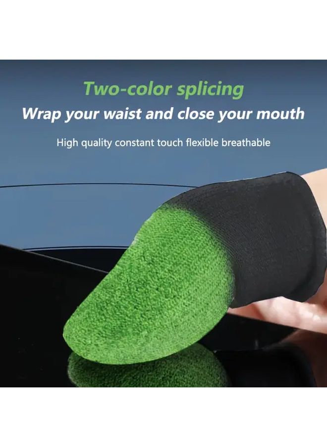 80pcs Green Black Gaming Finger Sleeves with Storage Box Sweat Proof Non Slip - Image 3