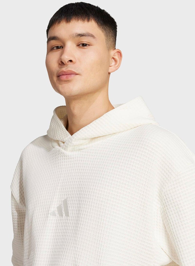 Adidas All Szn Waffle Knit Hoodie - Image 4