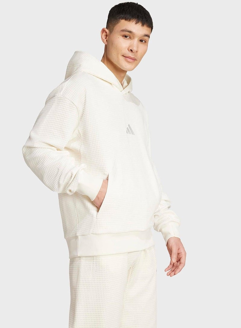 Adidas ALL SZN Waffle Knit Hoodie - Image 3
