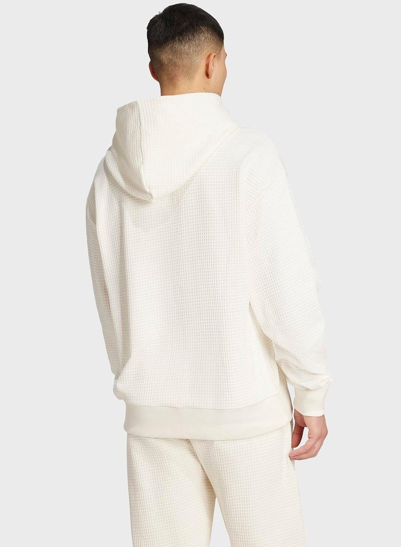 Adidas ALL SZN Waffle Knit Hoodie - Image 2