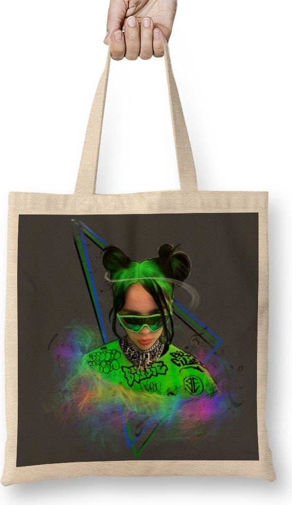 Baskı Dükkanı Print Shop Billie Eilish 08 Tote Bag Long Handle