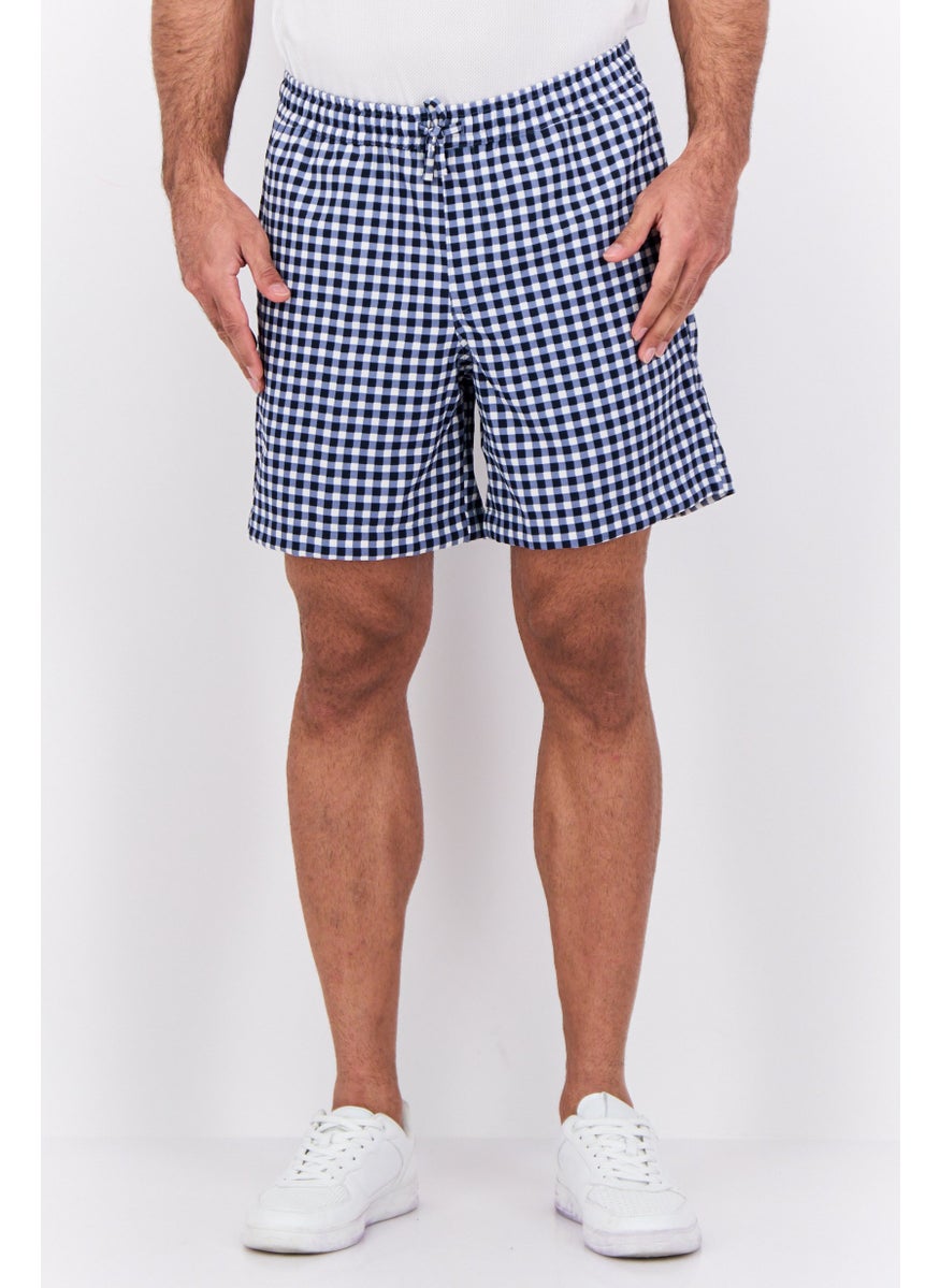 Jack Jones - Men Regular Fit Drawstring Checkered Basic Shorts, Black - Image 1