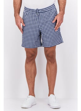 Jack Jones Men Regular Fit Drawstring Checkered Basic Shorts, Black  - Image 1