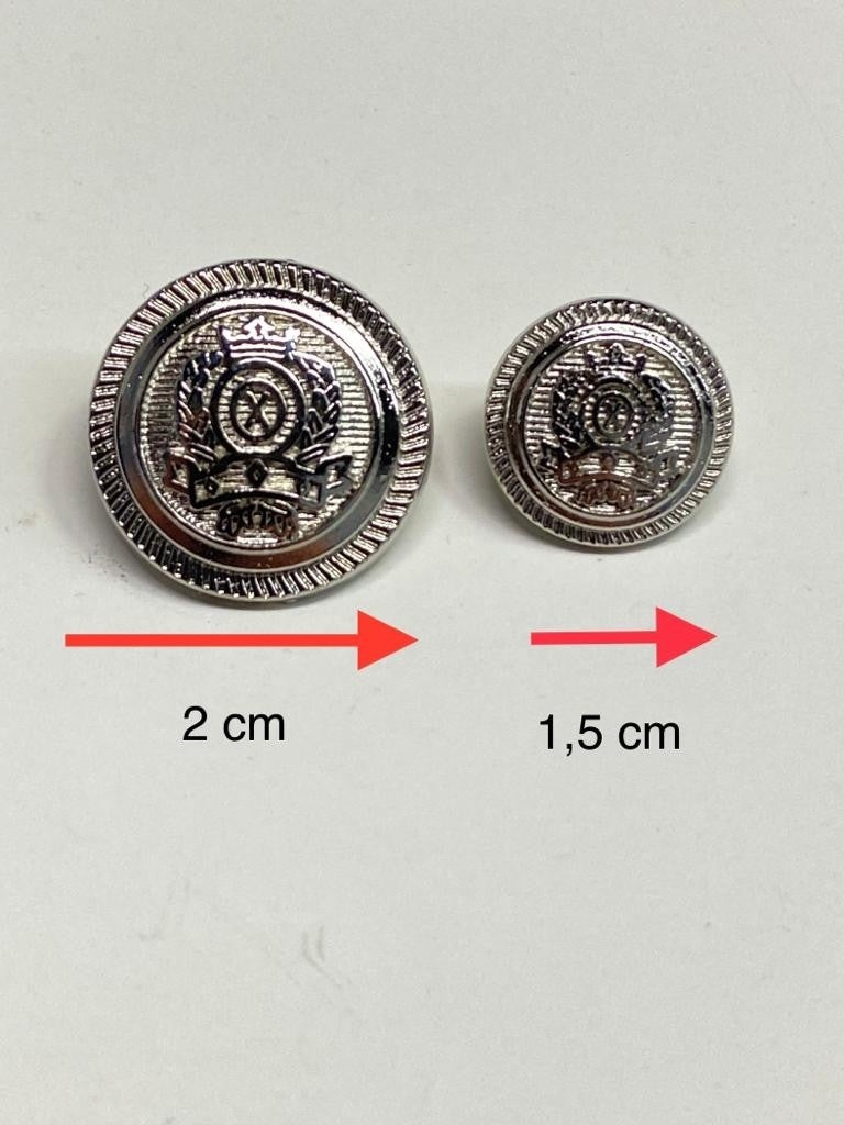 Karan Tuhafiye Karan Haberdashery Blazer Jacket Button Set 12 Silver - Image 3