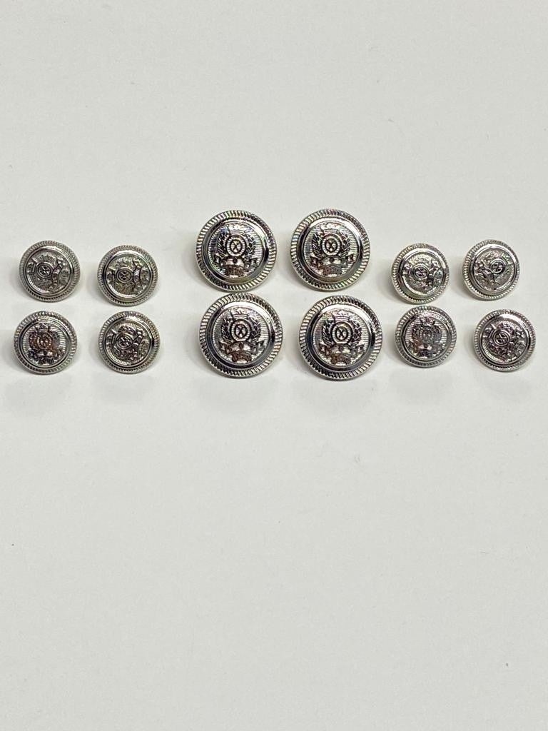 Karan Tuhafiye Karan Haberdashery Blazer Jacket Button Set 12 Silver - Image 2