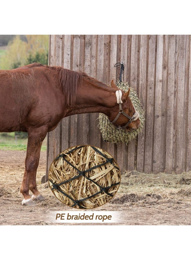 Fabbay 4 Pcs Slow Feed Hay Net Feeder Hay Bag for Horses Slow Feeder 40 Inch Length with 2 Inch Holes Hanging Horse Feed Net for Goat Cattle Equine Stalls Barn Supplies(Black) - Image 5