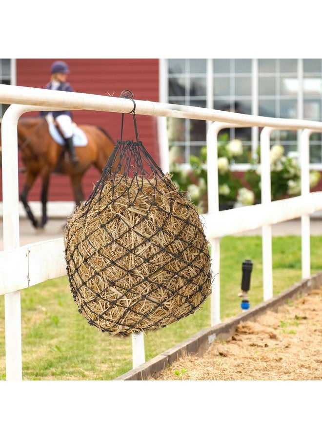 Fabbay 4 Pcs Slow Feed Hay Net Feeder Hay Bag for Horses Slow Feeder 40 Inch Length with 2 Inch Holes Hanging Horse Feed Net for Goat Cattle Equine Stalls Barn Supplies(Black) - Image 3