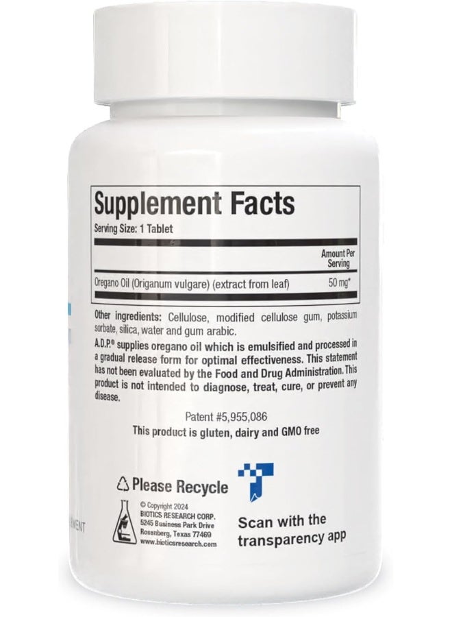 BIOTICS Research A.D.P. - Oil Of Oregano, Patented Formula, Micro-Emulsion Technology, Sustained Release For High Absorption, Gi Health. 60 Tablets - Image 3