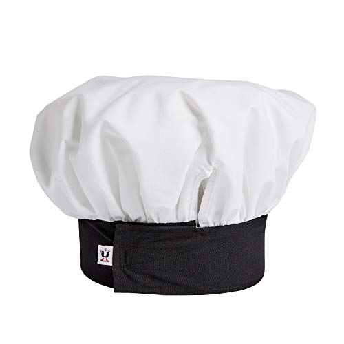 Uncommon Threads mens Twill Chefs Hat, White/Black, One Size US - Image 1