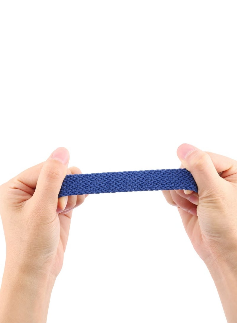 Braided Solo Loop Stretchy Strap Compatible With Apple Watch Band SE 38/40/41mm iWatch Series 7/6/5/4/3/2/1 Blue - Image 2