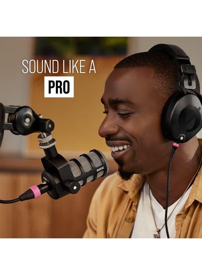 RODE RØDE PodMic Broadcasting Quality Dynamic Microphone with Integrated Swivel Mount for Podcasting, Streaming, Gaming and Voice Recording (Black) - Image 3