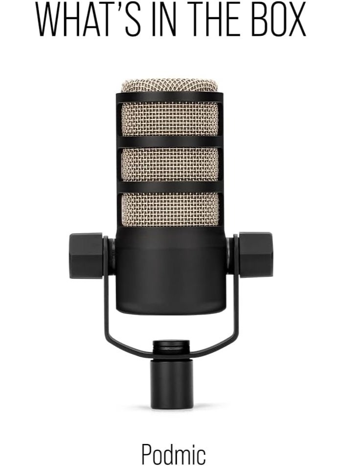 RODE RØDE PodMic Broadcasting Quality Dynamic Microphone with Integrated Swivel Mount for Podcasting, Streaming, Gaming and Voice Recording (Black) - Image 2