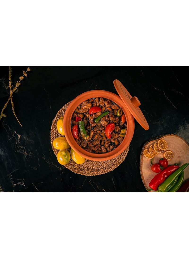 luksYol LuksYol Handmade Clay Cooking Pot – Turkish Natural Clay Pot for Healthy & Eco‑Friendly Cooking – Oven, Microwave & Dishwasher Safe – Available in Natural, Blue, Brown, Black, Green, Turquoise – Sizes: D20×L9 cm, D24×L12 cm, D27×L14 cm, D31×L16 cm – Ideal for soups, stews, casseroles, side dishes, appetizers, and family meals – Crafted in Turkey using traditional artisan techniques with 100% natural, BPA‑free clay – Chemical‑free, sturdy, heat‑retaining, chip‑resistant – Perfect gift for weddings, housewarmings, or eco‑conscious cooks – Enhances flavor, warmth, and presentation, stylishly integrating into modern or rustic kitchens – LuksYol premium heritage cookware – durable, sustainable, food‑safe, beautiful colors, healthy cooking upgrade  - Image 4