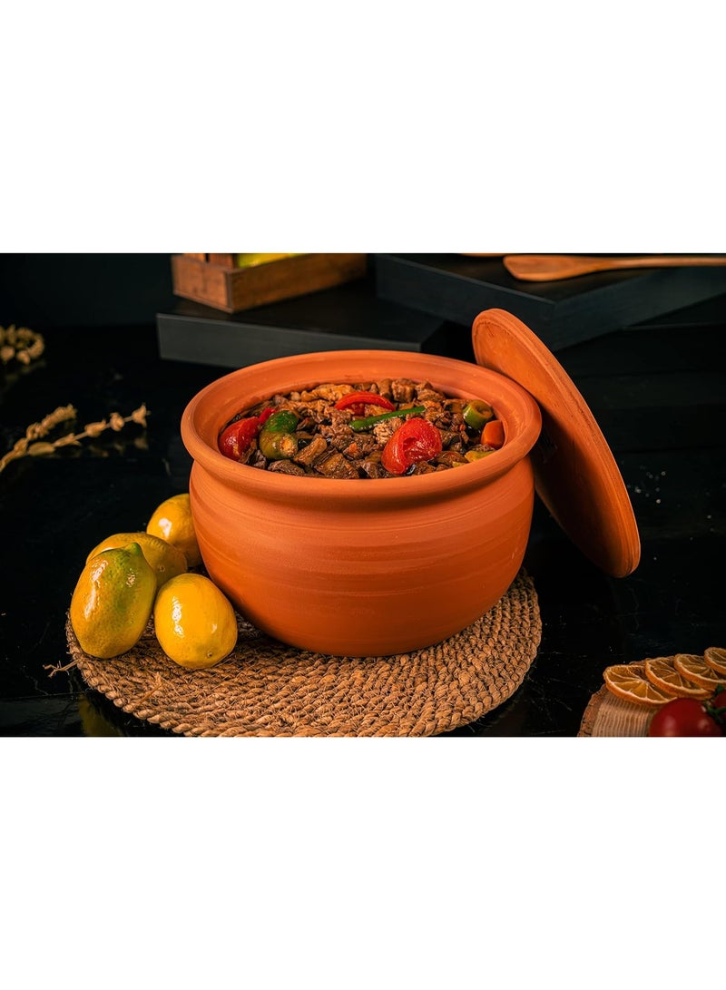 luksYol LuksYol Handmade Clay Cooking Pot – Turkish Natural Clay Pot for Healthy & Eco‑Friendly Cooking – Oven, Microwave & Dishwasher Safe – Available in Natural, Blue, Brown, Black, Green, Turquoise – Sizes: D20×L9 cm, D24×L12 cm, D27×L14 cm, D31×L16 cm – Ideal for soups, stews, casseroles, side dishes, appetizers, and family meals – Crafted in Turkey using traditional artisan techniques with 100% natural, BPA‑free clay – Chemical‑free, sturdy, heat‑retaining, chip‑resistant – Perfect gift for weddings, housewarmings, or eco‑conscious cooks – Enhances flavor, warmth, and presentation, stylishly integrating into modern or rustic kitchens – LuksYol premium heritage cookware – durable, sustainable, food‑safe, beautiful colors, healthy cooking upgrade  - Image 5