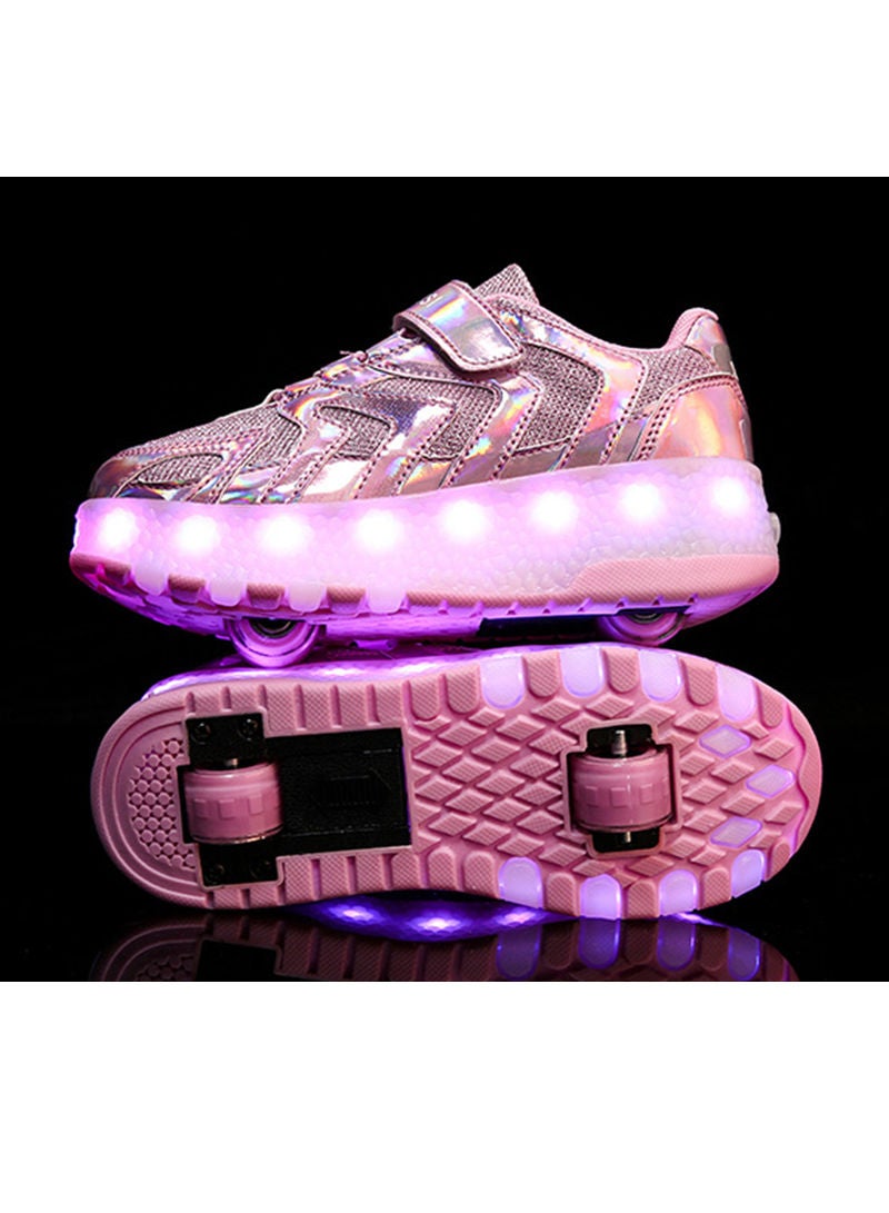 Sharpdo Breathability Roller Shoes USB Charge Girls Boys Sneakers with Wheels LED Roller Skates Shoes  - Image 2