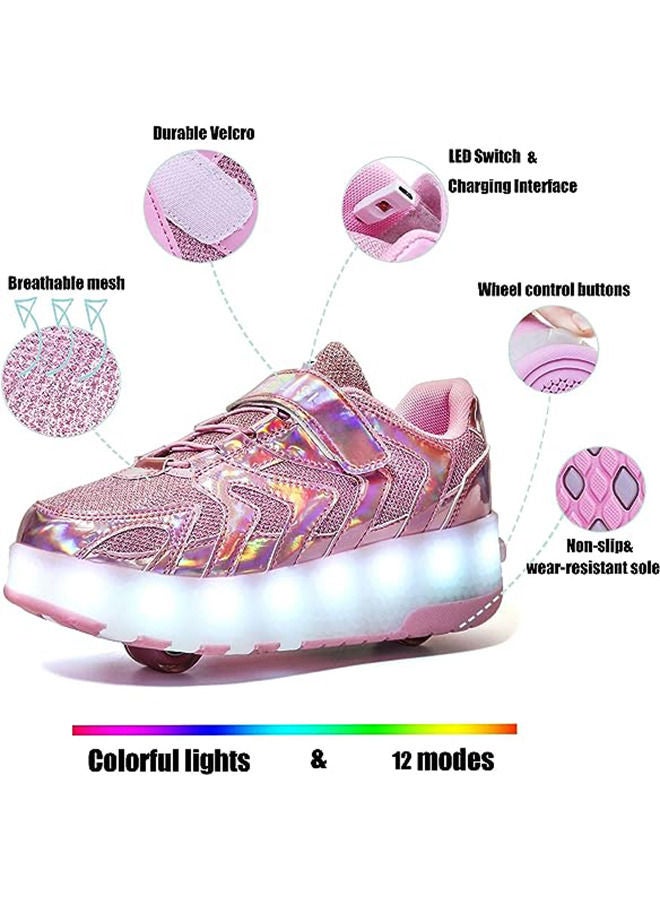 Sharpdo Breathability Roller Shoes USB Charge Girls Boys Sneakers with Wheels LED Roller Skates Shoes  - Image 3
