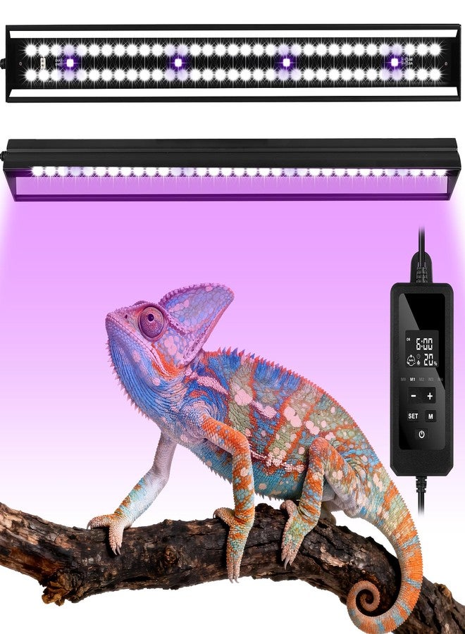 Zingbabu LED UVB Light for Reptiles, 16 inch UVA UVB Reptile Light Fixture with 4 Auto Ferguson Zone Modes & Dimming, 15W Aluminum Smart Habitat Lamp for Bearded Dragons, Turtles, Snakes, Leopard Geckos - Image 1
