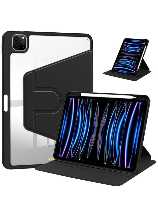 Generic - Acrylic Protective Case For Huawei MatePad SE (11 Inch) Rotatable High Transparent Bend-Resistant Full Cover Customizable-Color:White Ice Blue Tempered Film - Image 1