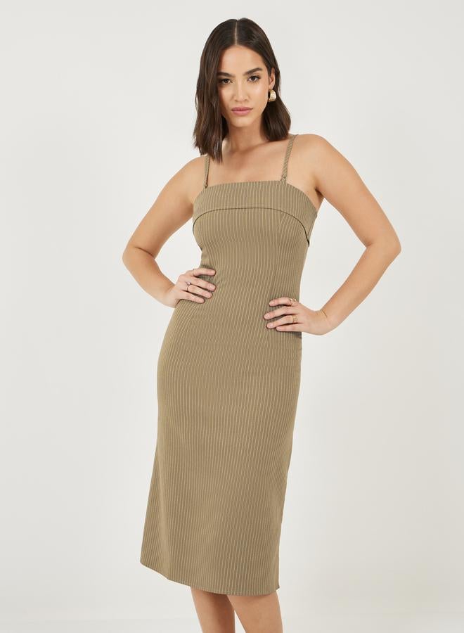 Styli Styli Striped Sleeveless Sheath Midi Dress  - Image 5