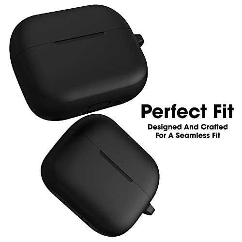 Sounce Earphone Case Cover Compatible with Boat Airdopes 163 / Airdopes 161, Soft Silicone Skin Case Cover Shock-Absorbing Protective Case with Keychain [Front LED Visible] – (Black) - Image 2