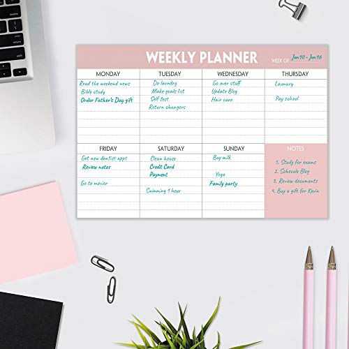 Nokingo Weekly Planning Pad - Tear Off To Do List Pad with Daily Schedule & Calendar, 52 Sheets, 100gsm Paper, Undated Weekly Planning Notepad, 6x9 in - Image 4