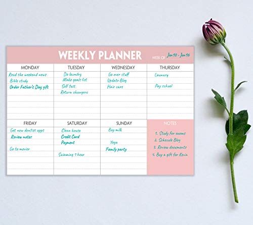 Nokingo Weekly Planning Pad - Tear Off To Do List Pad with Daily Schedule & Calendar, 52 Sheets, 100gsm Paper, Undated Weekly Planning Notepad, 6x9 in - Image 3