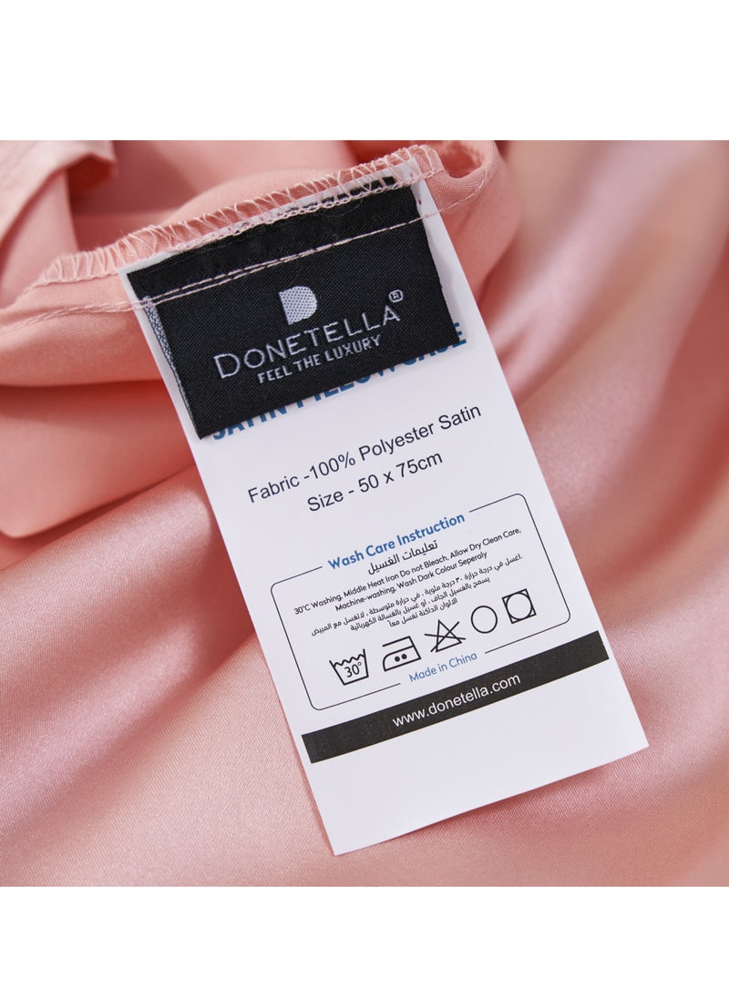 Donetella - Satin Pillowcases 2-Pcs Soft And Silky Pillow Cover For Hair And Skin Care With Envelope Closure (Without Pillow Insert),Rose Gold - Image 1
