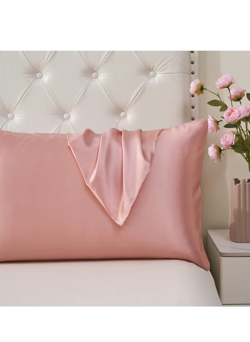 Donetella Satin Pillowcases 2-Pcs Soft And Silky Pillow Cover For Hair And Skin Care With Envelope Closure (Without Pillow Insert),Rose Gold