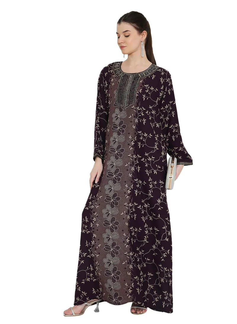 هانا آند سارا elegant long arabic kaftan jalabia dress with suttle unique design