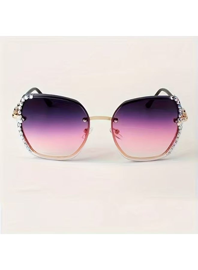 SCENT HOUSE Rimless Rhinestone Fashion | 1pc (Includes eyeglass case),sunglasses - Image 3
