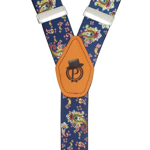 PELUCHE STYLE EVERMORE Peluche Men's Floral Cut Blue Colour Suspender (3.5Cm Strap Width Elastic) - Image 5