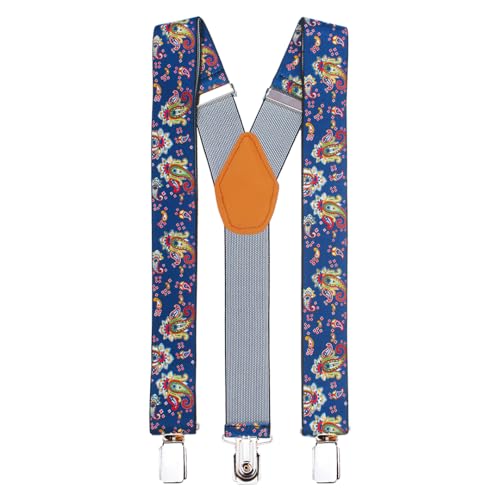 PELUCHE STYLE EVERMORE Peluche Men's Floral Cut Blue Colour Suspender (3.5Cm Strap Width Elastic) - Image 4
