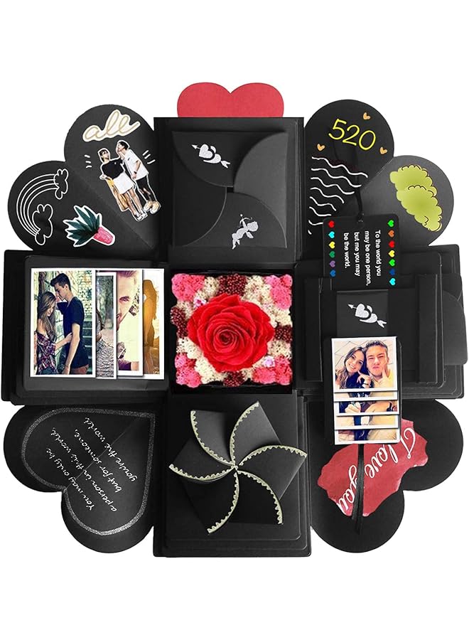 The Bros صندوق انفجار إبداعي ألبوم صور DIY صندوق هدايا لعيد الميلاد، عيد الحب، الذكرى السنوية، الزفاف - Image 1