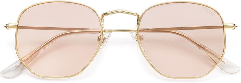 Sojos Square Polarized Sunglasses for Women Men Small Hexagonal Polygon Mirrored Lens SJ1072 - Image 1