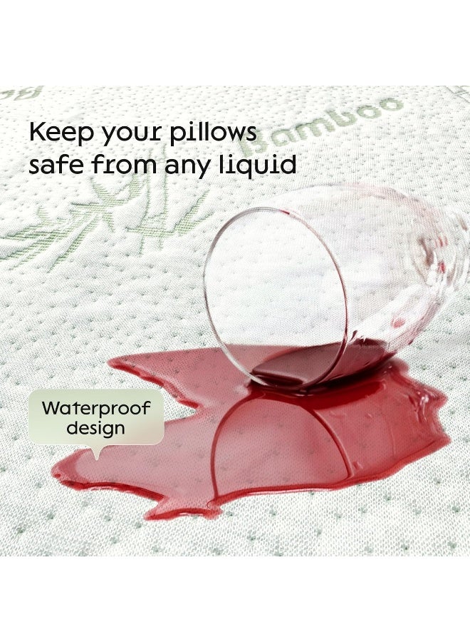 2 Pack Waterproof Bamboo Pillow Protectors Standard 20x26 Inches  - Image 4