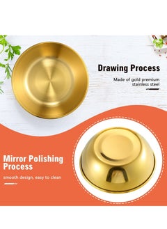 Y&D 4pcs Stainless Steel Dip Bowls Round Seasoning Dishes Sushi Dipping Bowl Saucers Mini Appetizer Plates Dish Saucer (Gold)  - Image 4