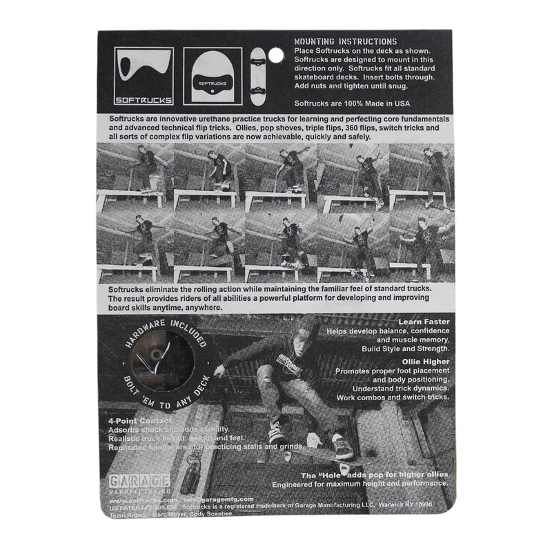 Softrucks Pair Skateboard Trucks (Set of 2), Black, One Size (TR-SFTR-BLK) - Image 3