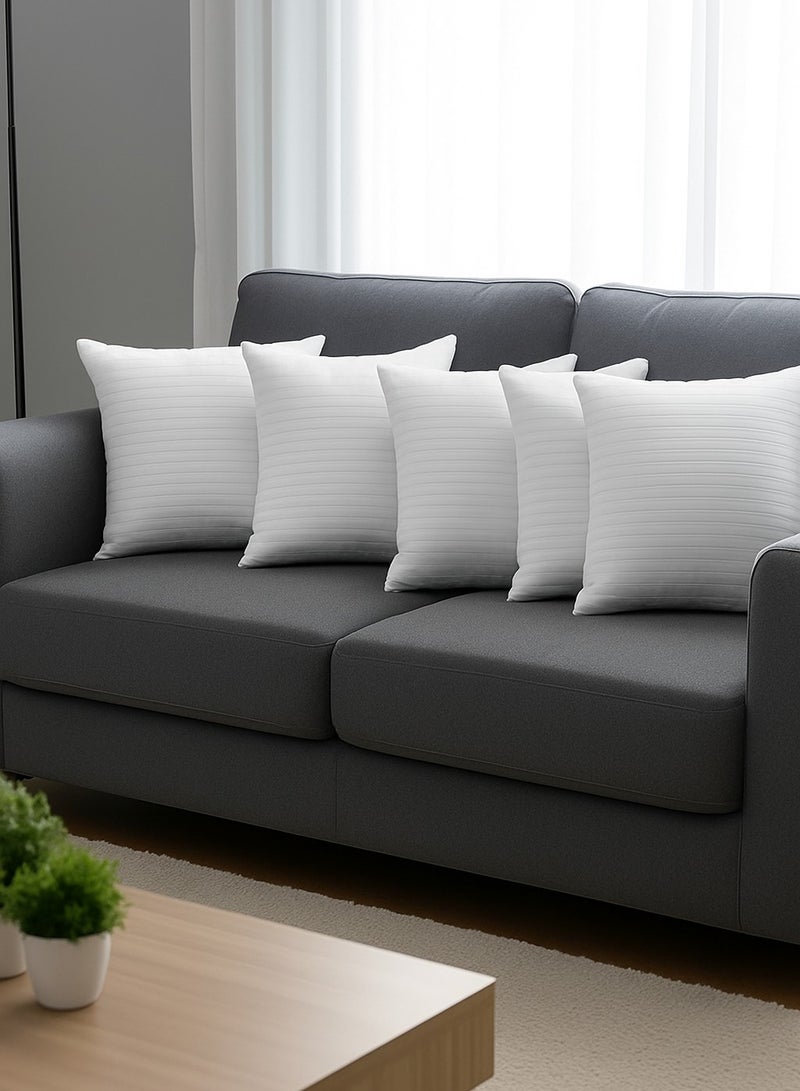 STORE 7 Luxury 5-Piece Hotel-Style Decorative Cushion Set – A Touch of Elegance and Comfort for Your Living Room or Bedroom | Soft 100% Polyester Filling | Elegant Striped Fabric | Washable | 40×40 cm - Image 1