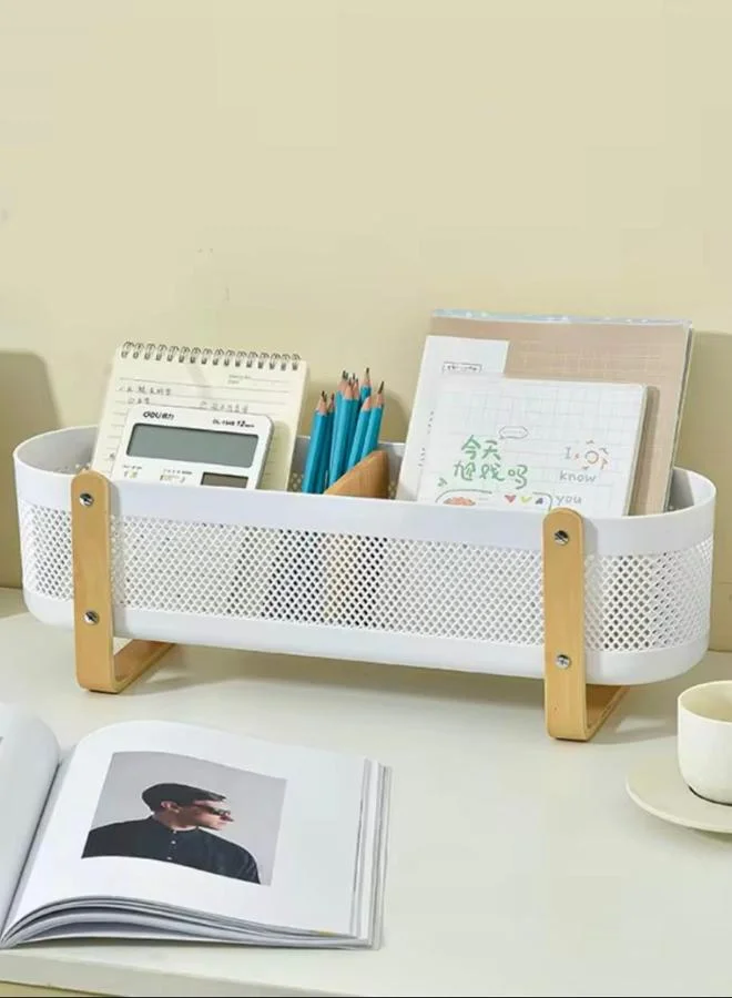 كويزيرا مقبض تخزين خشبي - أبيض