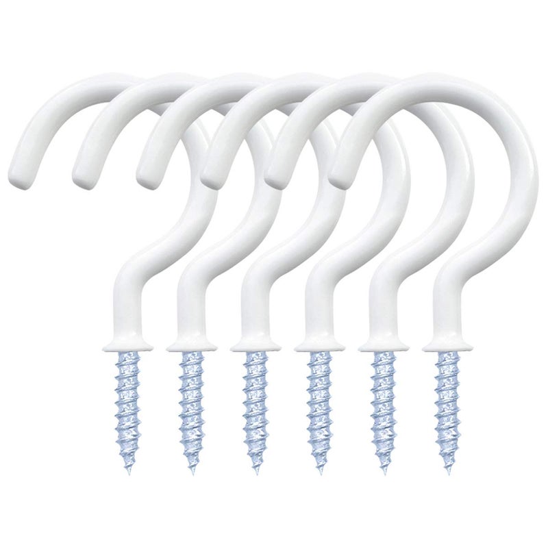 12 Pack Vinyl Coated Ceiling HooksScrewin Mug HooksMultiFunction Wall Hooks Kitchen Hooks Cup Hooks for Indoors Outdoors White 114 Inch