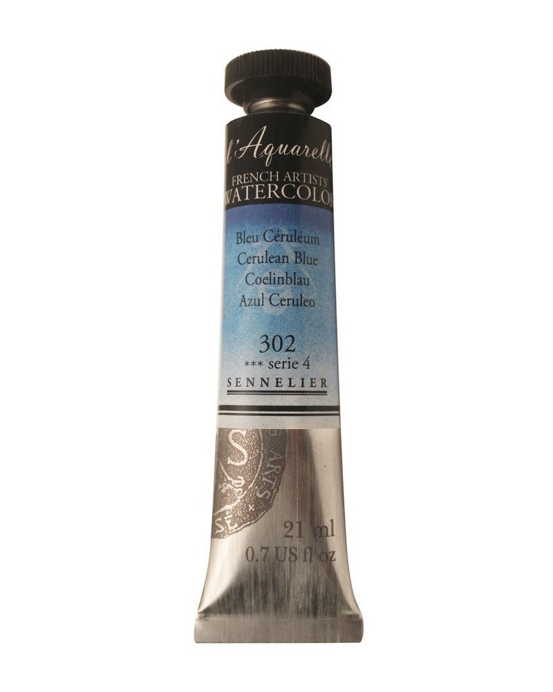 Sennelier lAquarelle French Artists Watercolour 21 ML Blues (Cerulean Blue) - Image 5
