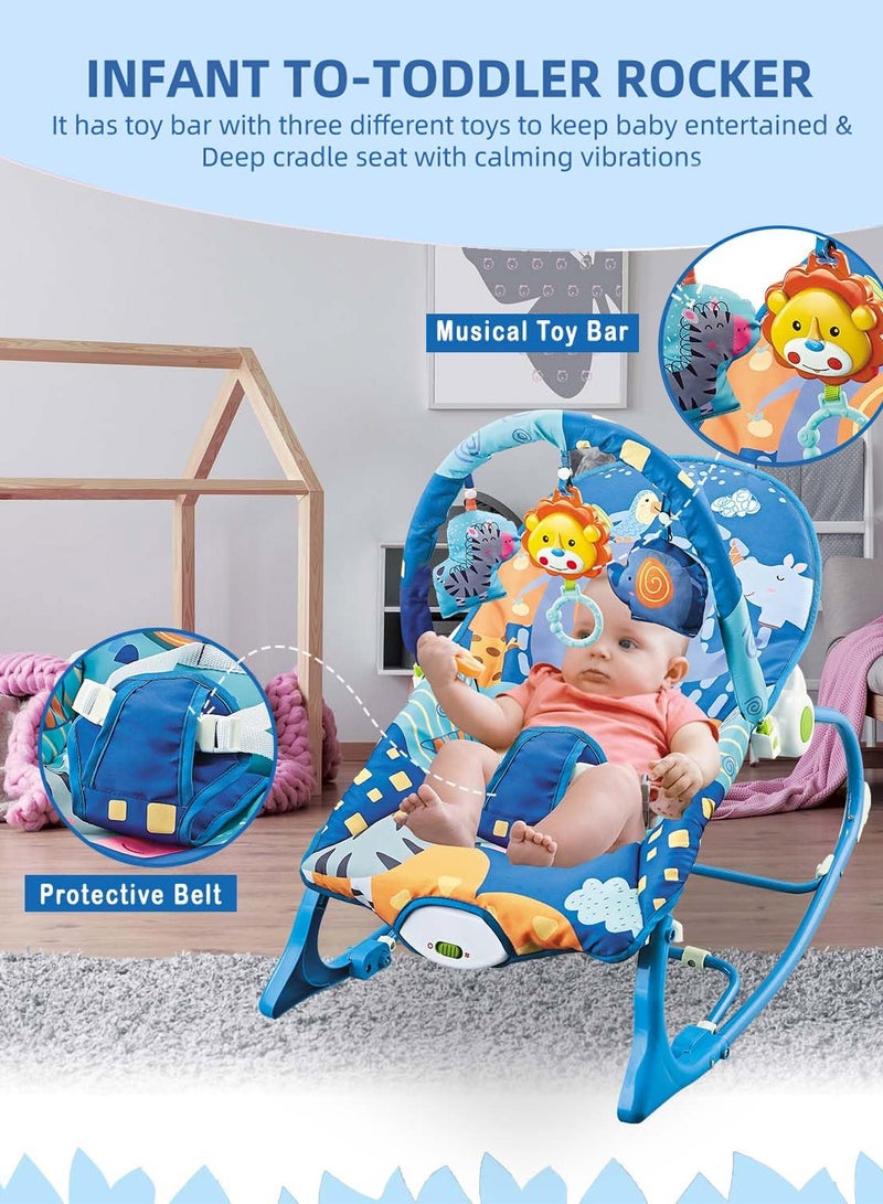 MaBaby Multifunctional Baby Rocker, Music Vibration Baby Swing, Rocking Chair With Adjustable Backrest And Toy Pendant - Image 2