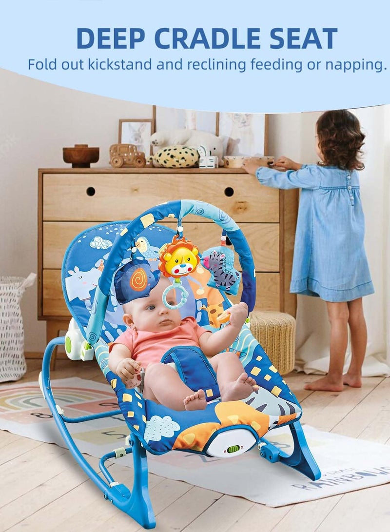 MaBaby Multifunctional Baby Rocker, Music Vibration Baby Swing, Rocking Chair With Adjustable Backrest And Toy Pendant - Image 3