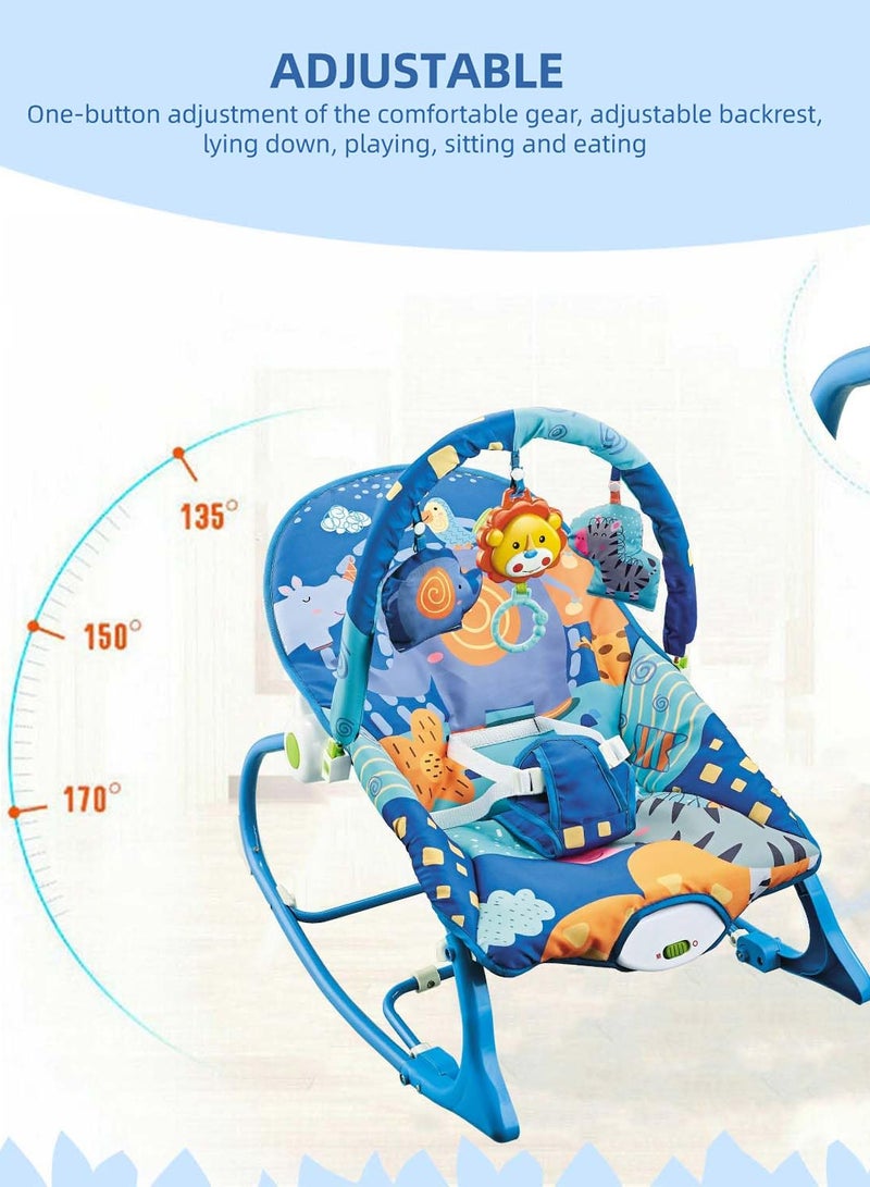 MaBaby Multifunctional Baby Rocker, Music Vibration Baby Swing, Rocking Chair With Adjustable Backrest And Toy Pendant - Image 5
