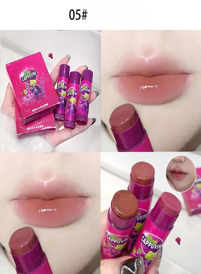 CAPPUVINI Grape Lip Gloss Set | Long Stay Lipstick Waterproof | Non-Sticky Gloss Finish for Girls & Teens | Moisturizing Lip Tint | Light Pink Red Brown Lip Balm Shades | Cute Adorable Packaging & Perfect Combo Pack set (SET-B(04,05&06), 5g) - Image 3