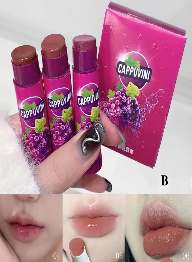 CAPPUVINI Grape Lip Gloss Set | Long Stay Lipstick Waterproof | Non-Sticky Gloss Finish for Girls & Teens | Moisturizing Lip Tint | Light Pink Red Brown Lip Balm Shades | Cute Adorable Packaging & Perfect Combo Pack set (SET-B(04,05&06), 5g) - Image 1